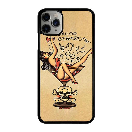 SAILOR JERRY BEWARE TATTOO iPhone 11 Pro Max Case Cover