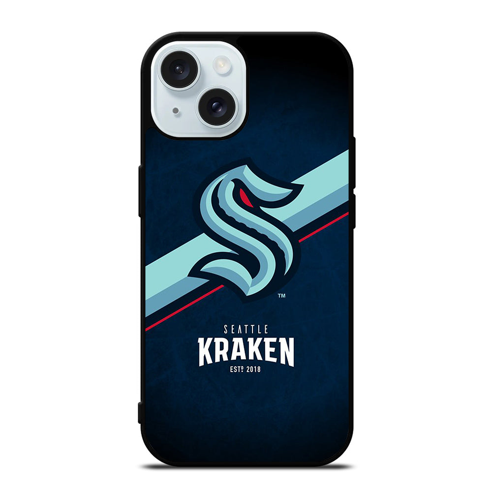 SEATTLE KRAKEN STRIPE LOGO iPhone 15 Case Cover