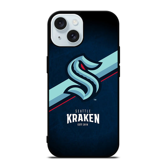 SEATTLE KRAKEN STRIPE LOGO iPhone 15 Case Cover
