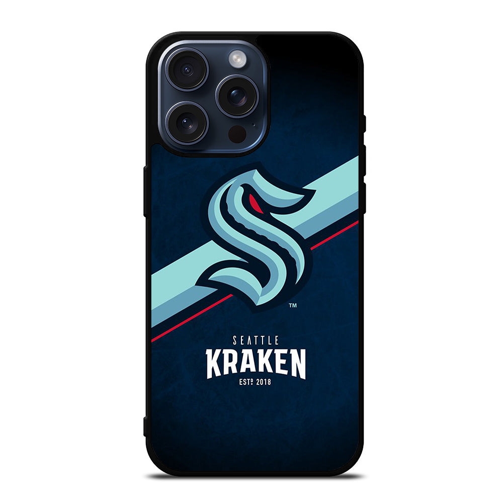 SEATTLE KRAKEN STRIPE LOGO iPhone 15 Pro Max Case Cover