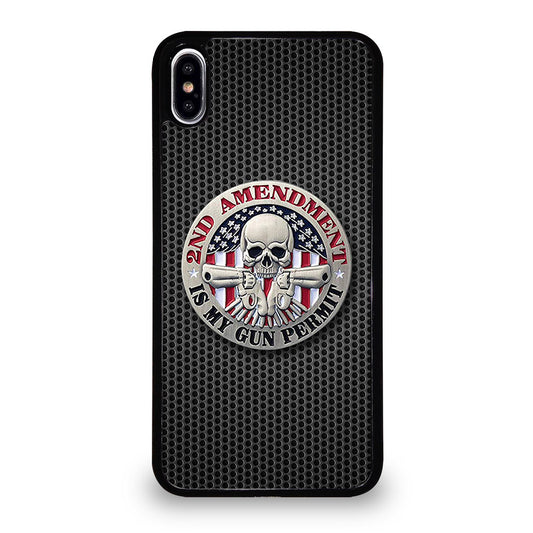 SECOND AMENDMENT AMERICAN GUN METAL LOGO iPhone XS Max Case Cover