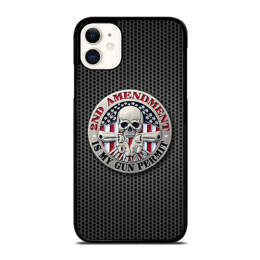 SECOND AMENDMENT AMERICAN GUN METAL LOGO iPhone 11 Case Cover