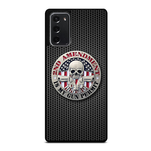 SECOND AMENDMENT AMERICAN GUN METAL LOGO Samsung Galaxy Note 20 Case Cover