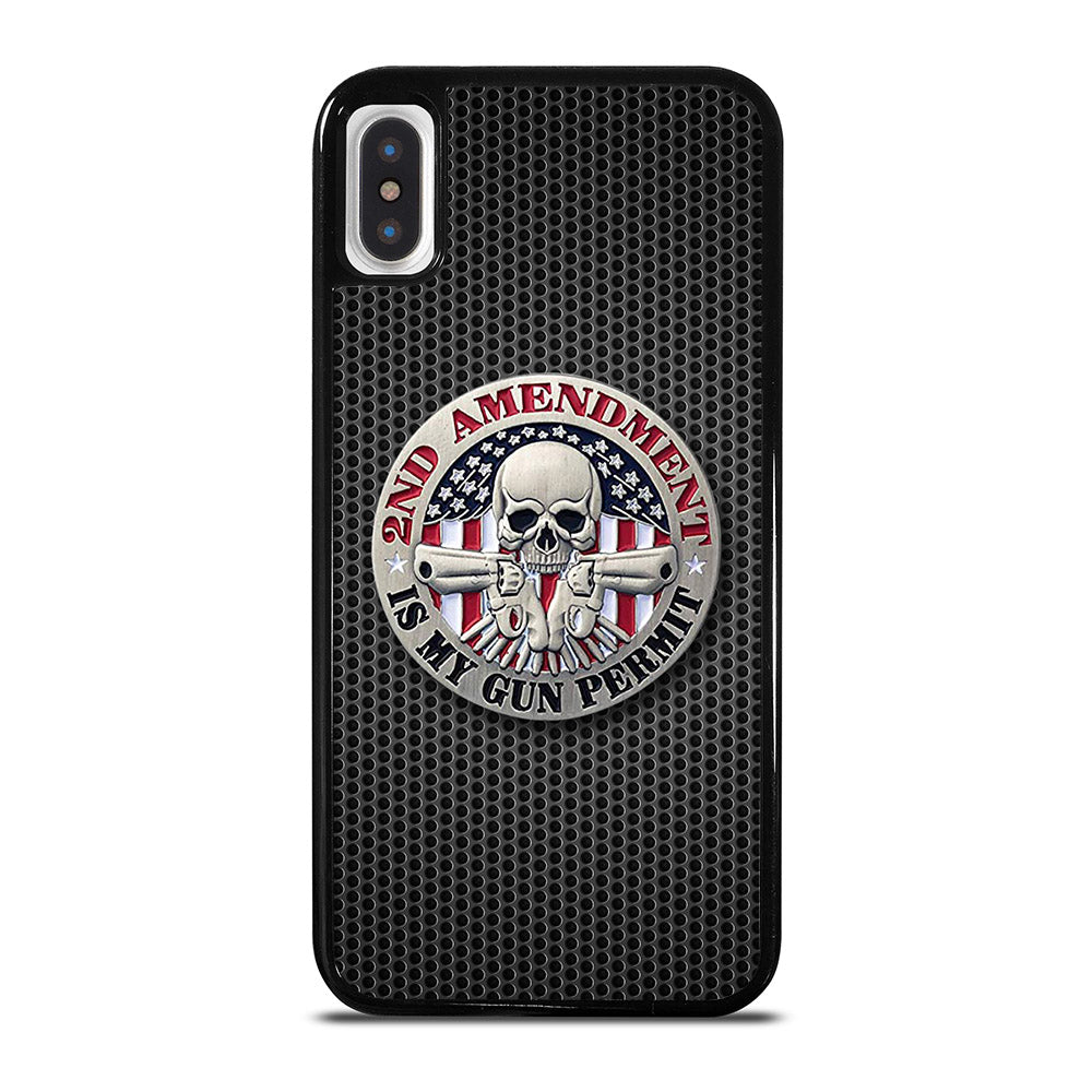 SECOND AMENDMENT AMERICAN GUN METAL LOGO iPhone X / XS Case Cover