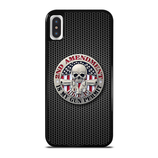 SECOND AMENDMENT AMERICAN GUN METAL LOGO iPhone X / XS Case Cover