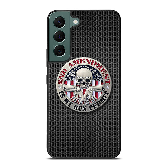SECOND AMENDMENT AMERICAN GUN METAL LOGO Samsung Galaxy S22 Case Cover