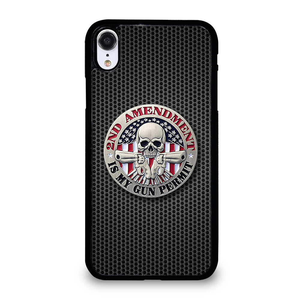 SECOND AMENDMENT AMERICAN GUN METAL LOGO iPhone XR Case Cover