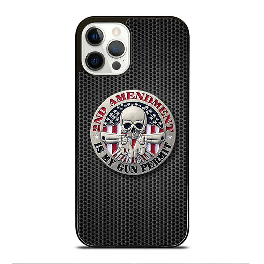 SECOND AMENDMENT AMERICAN GUN METAL LOGO iPhone 12 Pro Case Cover