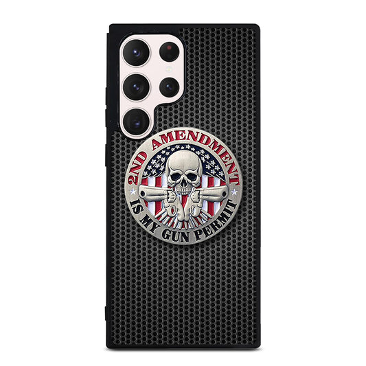 SECOND AMENDMENT AMERICAN GUN METAL LOGO Samsung Galaxy S23 Ultra Case Cover