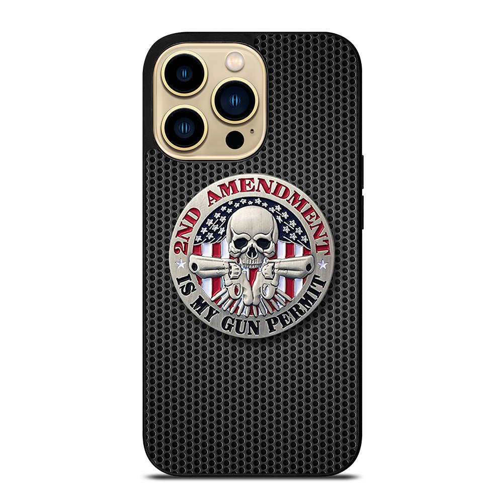 SECOND AMENDMENT AMERICAN GUN METAL LOGO iPhone 14 Pro Max Case Cover