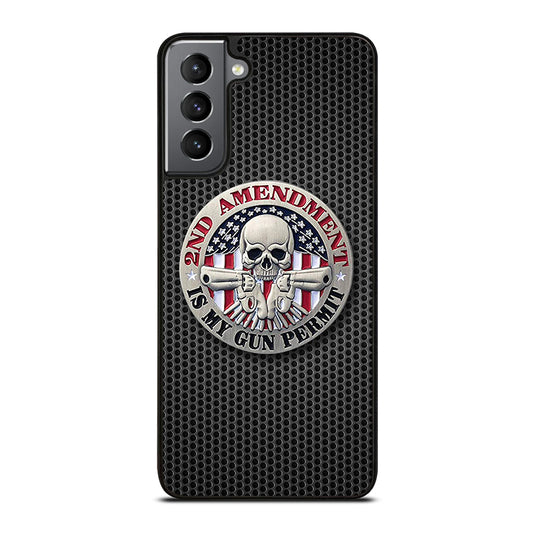 SECOND AMENDMENT AMERICAN GUN METAL LOGO Samsung Galaxy S21 Plus Case Cover