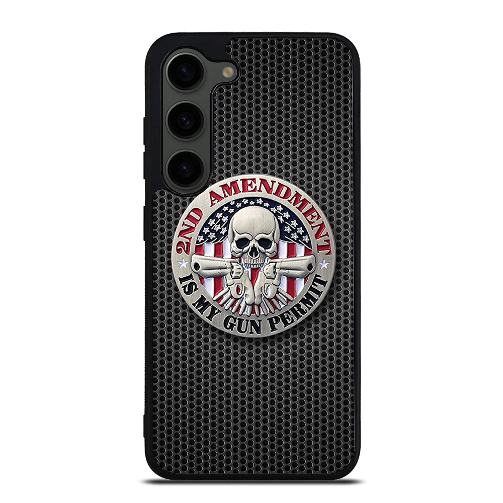 SECOND AMENDMENT AMERICAN GUN METAL LOGO Samsung Galaxy S23 Plus Case Cover