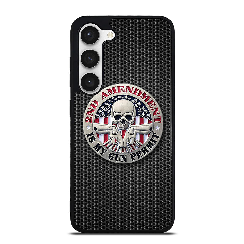 SECOND AMENDMENT AMERICAN GUN METAL LOGO Samsung Galaxy S23 Case Cover