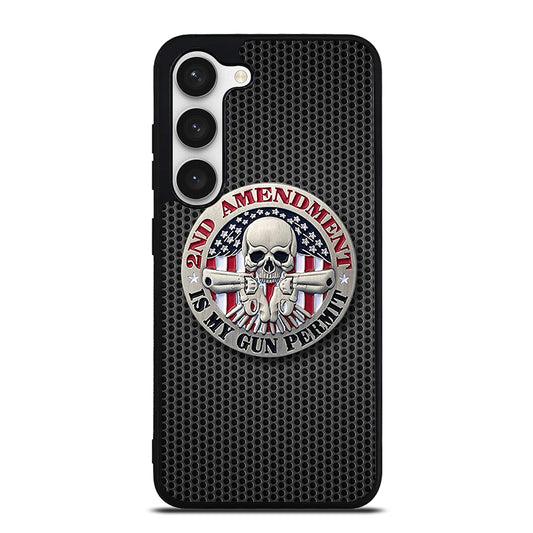SECOND AMENDMENT AMERICAN GUN METAL LOGO Samsung Galaxy S23 Case Cover
