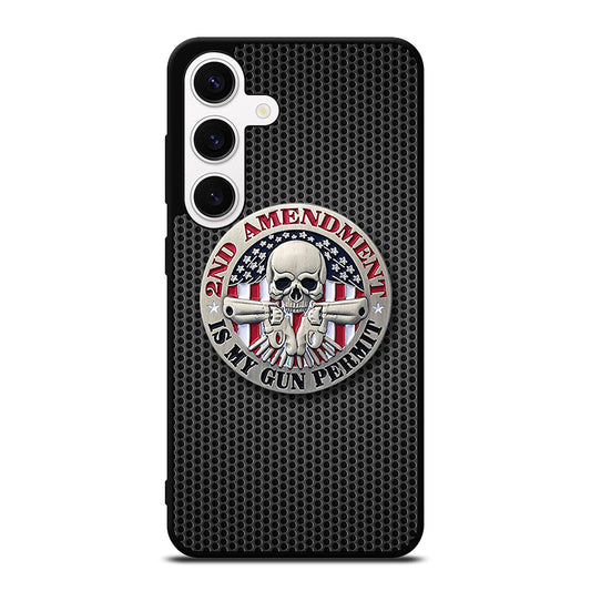 SECOND AMENDMENT AMERICAN GUN METAL LOGO Samsung Galaxy S24 Case Cover