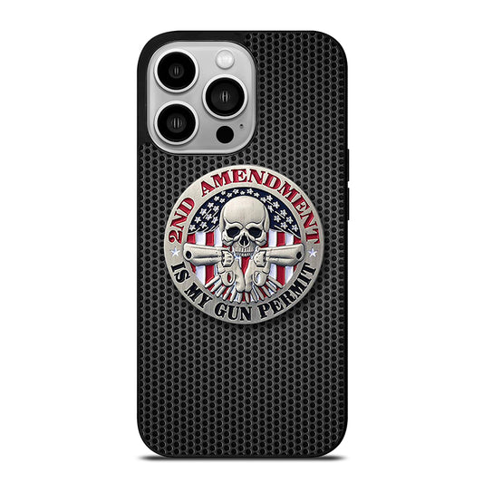 SECOND AMENDMENT AMERICAN GUN METAL LOGO iPhone 14 Pro Case Cover