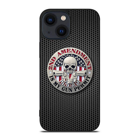 SECOND AMENDMENT AMERICAN GUN METAL LOGO iPhone 14 Plus Case Cover
