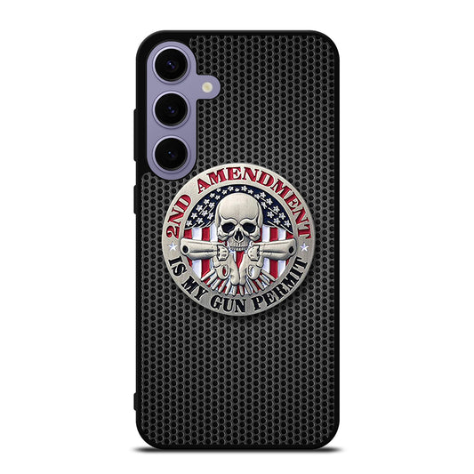 SECOND AMENDMENT AMERICAN GUN METAL LOGO Samsung Galaxy S24 Plus Case Cover