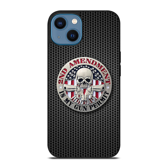 SECOND AMENDMENT AMERICAN GUN METAL LOGO iPhone 14 Case Cover