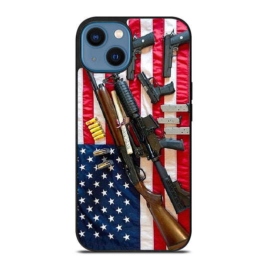 SECOND AMENDMENT AMERICAN GUN iPhone 14 Case Cover