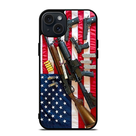 SECOND AMENDMENT AMERICAN GUN iPhone 15 Plus Case Cover