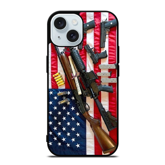 SECOND AMENDMENT AMERICAN GUN iPhone 15 Case Cover