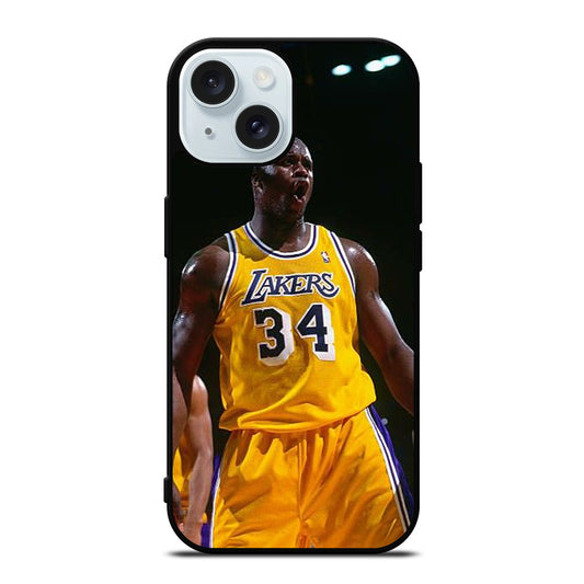 SHAQUILLE O'NEAL 34 LA LAKERS NBA iPhone 15 Case Cover