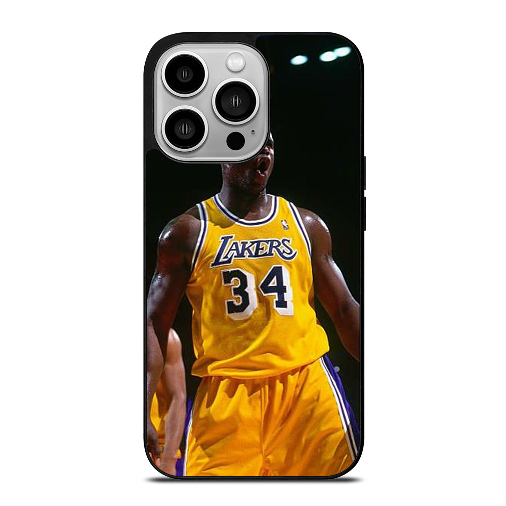 SHAQUILLE O'NEAL 34 LA LAKERS NBA iPhone 14 Pro Case Cover