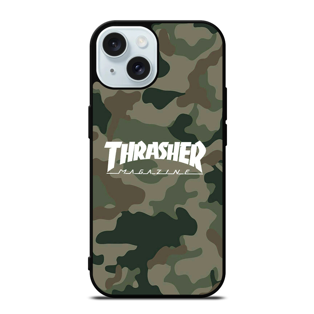 SKATEBOARD THRASHER CAMO LOGO iPhone 15 Case Cover