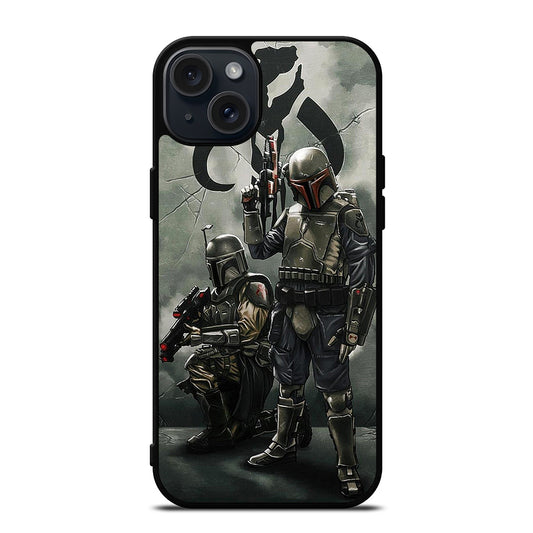 STAR WARS BOBA FETT MANDALORIAN ART iPhone 15 Plus Case Cover