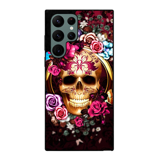 SUGAR SKULL FLORAL Samsung Galaxy S22 Ultra Case Cover