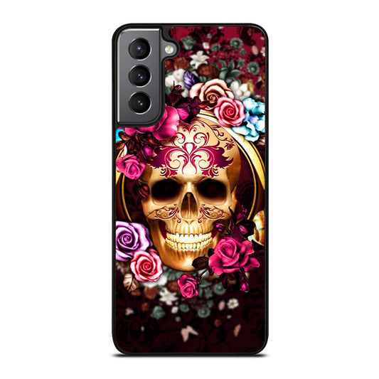 SUGAR SKULL FLORAL Samsung Galaxy S21 Plus Case Cover