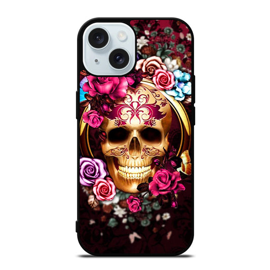 SUGAR SKULL FLORAL iPhone 15 Case Cover