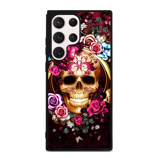 SUGAR SKULL FLORAL Samsung Galaxy S23 Ultra Case Cover