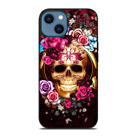 SUGAR SKULL FLORAL iPhone 14 Case Cover