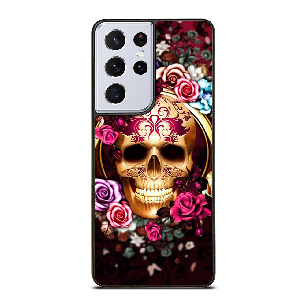 SUGAR SKULL FLORAL Samsung Galaxy S21 Ultra Case Cover
