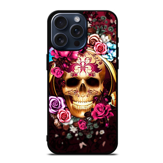 SUGAR SKULL FLORAL iPhone 15 Pro Max Case Cover