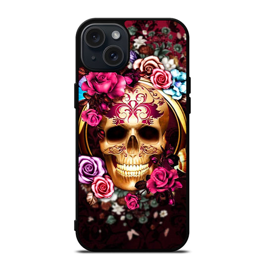 SUGAR SKULL FLORAL iPhone 15 Plus Case Cover