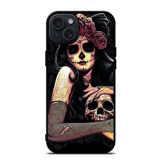 SUGAR SKULL GIRL iPhone 15 Plus Case Cover