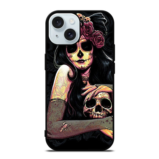 SUGAR SKULL GIRL iPhone 15 Case Cover