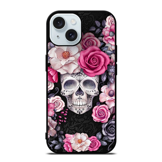 SUGAR SKULL ROSE iPhone 15 Case Cover
