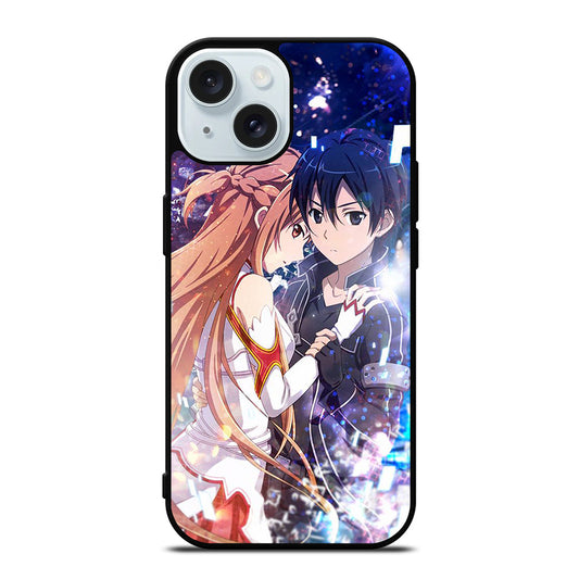 SWORD ART ONLINE ANIME KIRITO AND ASUNA 2 iPhone 15 Case Cover