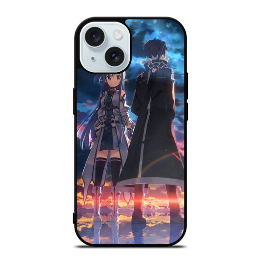 SWORD ART ONLINE ANIME KIRITO AND ASUNA iPhone 15 Case Cover