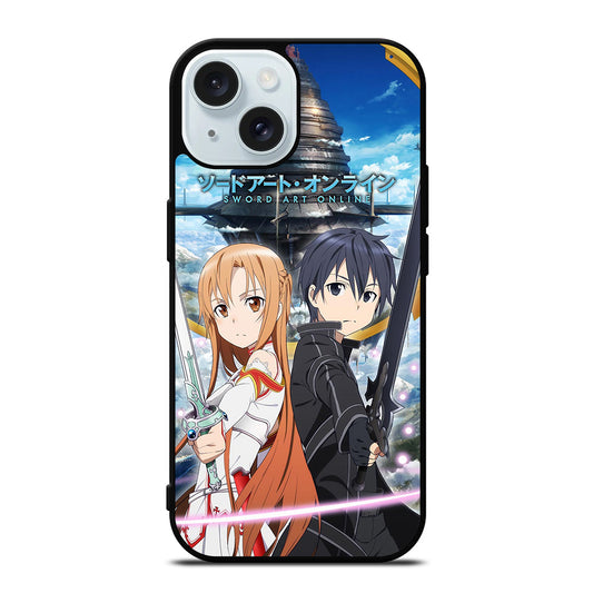 SWORD ART ONLINE KIRITO AND ASUNA ANIME iPhone 15 Case Cover