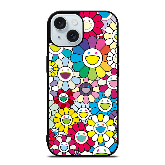 TAKASHI MURAKAMI FLOWERS COLORFUL iPhone 15 Case Cover