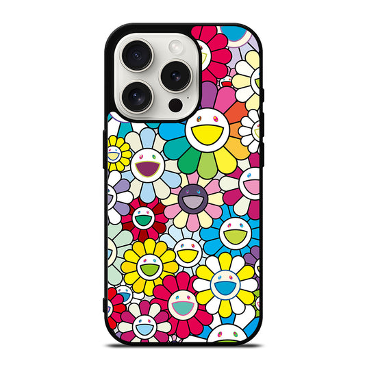 TAKASHI MURAKAMI FLOWERS COLORFUL iPhone 15 Pro Case Cover