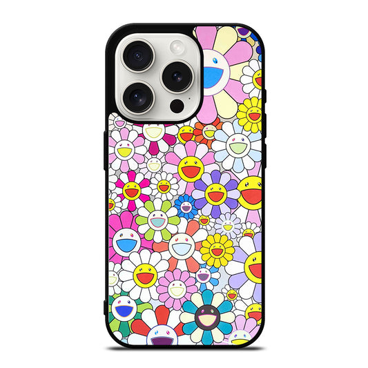TAKASHI MURAKAMI FLOWERS PATTERN iPhone 15 Pro Case Cover