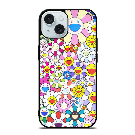 TAKASHI MURAKAMI FLOWERS PATTERN iPhone 15 Case Cover