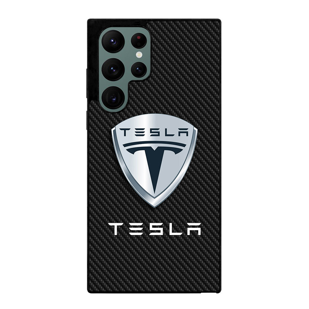 TESLA LOGO CARBON Samsung Galaxy S22 Ultra Case Cover