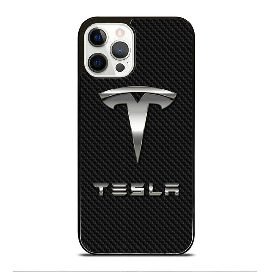 TESLA CARBON LOGO iPhone 12 Pro Case Cover
